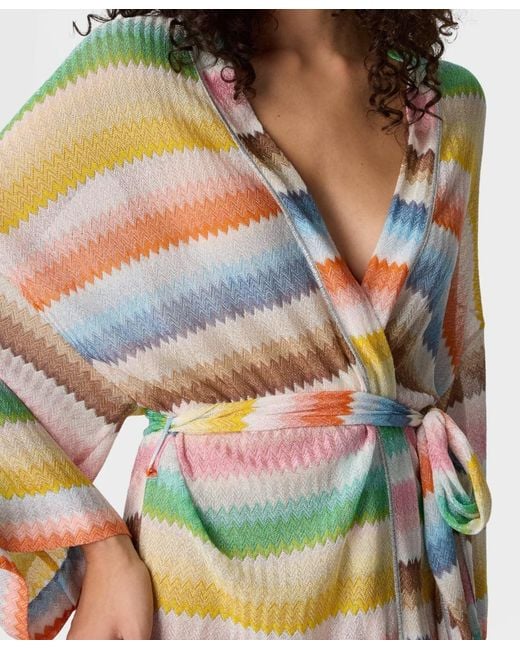 Missoni White Zigzag Belted Beachwear