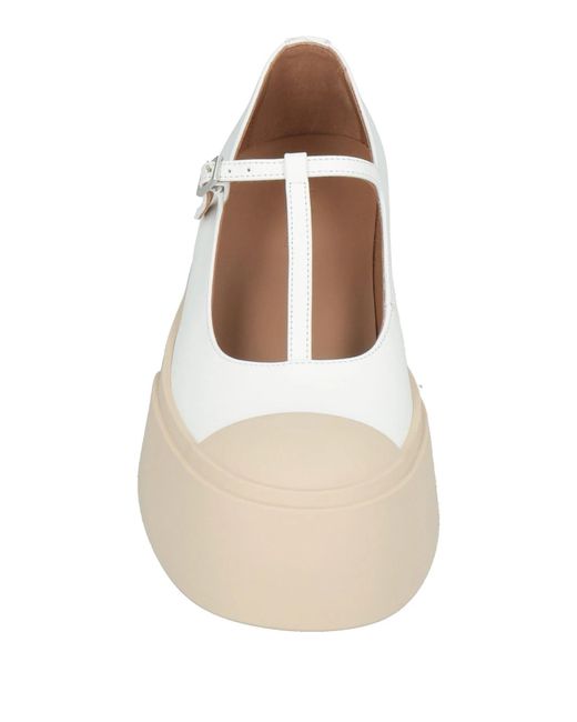 Marni Natural Minimalist Leather Casual Ballet Flats