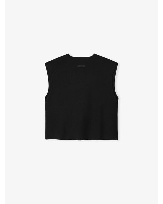 Fear Of God Black Signature Rib Knit Cropped Top