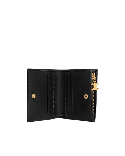 Céline Black Compact Wallet Triomphe Charms