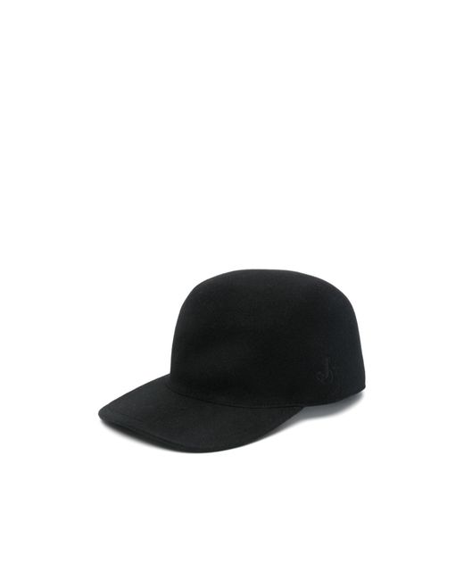 Jil Sander Black Logo-Embroidered Cap for men