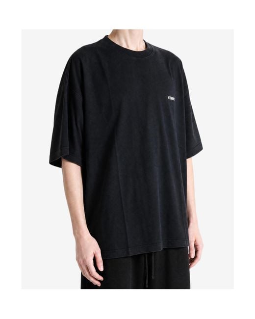 Vetements Black Classic Logo Boxy T-Shirt for men