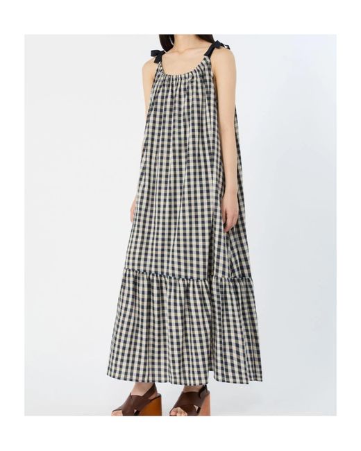 Weekend by Maxmara Gray Checked Sleeveless Dress