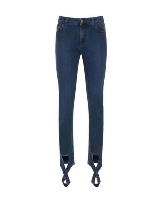The Attico Blue Dakota Cross Stirrup Denim Jeans