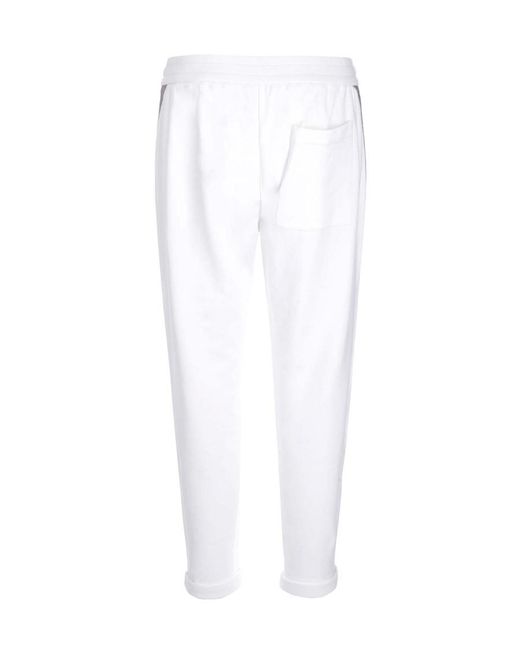 Brunello Cucinelli White Drawstring-Waist Joggers