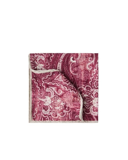 Brunello Cucinelli Pink Double Face Pocket Square for men
