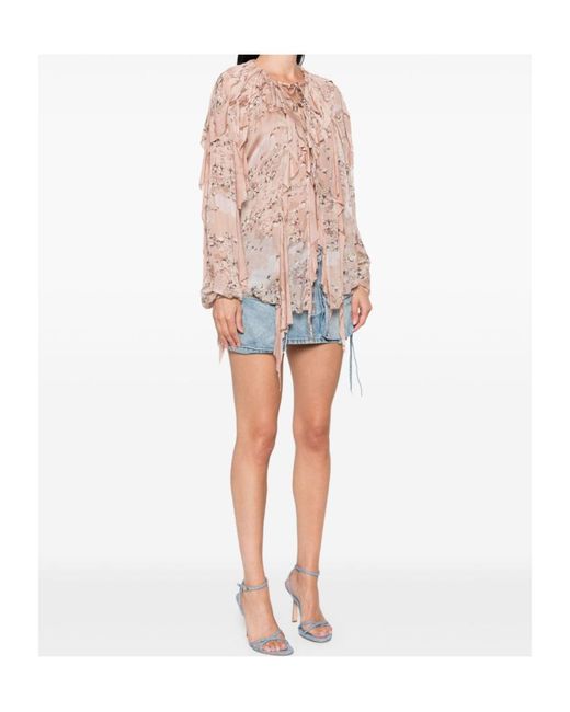 DIESEL Pink C-Lassy-R1 Ruffled Blouse