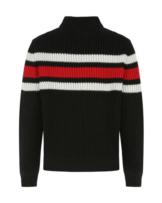Prada Black Logo-Jacquard Cashmere Cardigan for men