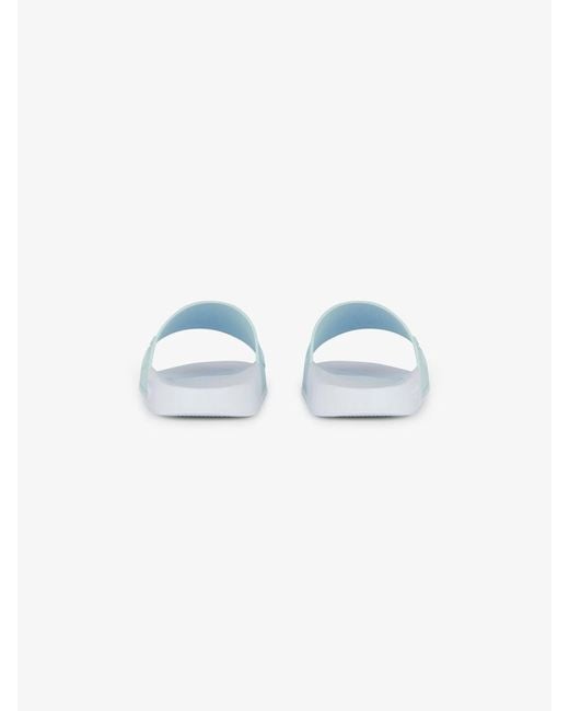 Givenchy White Logo-Embossed Slides