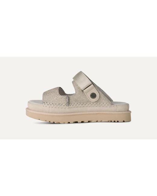 Ugg Natural Goldenstar Crackle-Effect Sandals