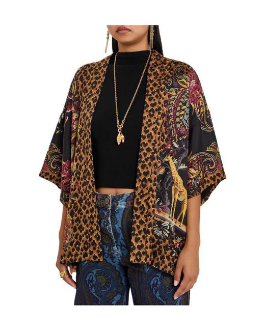 Etro Brown Printed Silk Jacket