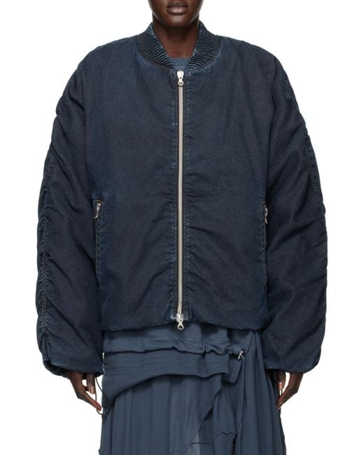DIESEL Blue Zip-Fastening Bomber Jacket for men