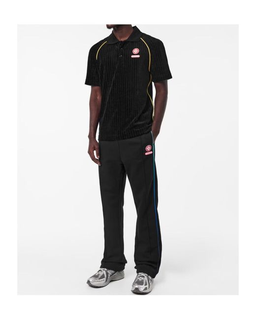 Casablanca Black Button-Down Short Sleeve Polo Shirt for men