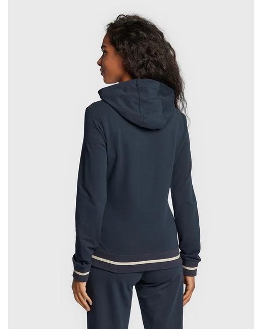EA7 Blue Logo Hooded Casual Coat