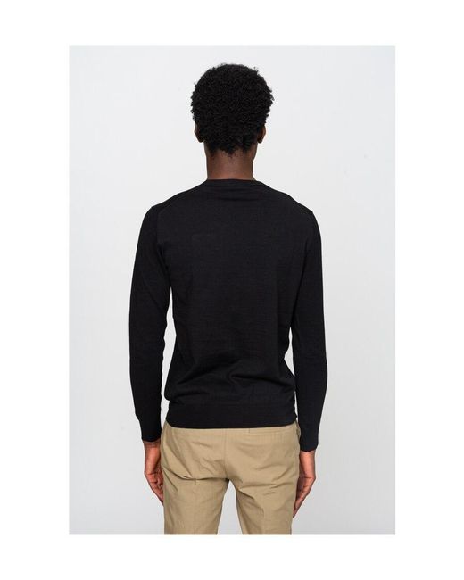 Paolo Pecora Black Contrast Trim V-Neck Polo Shirt for men