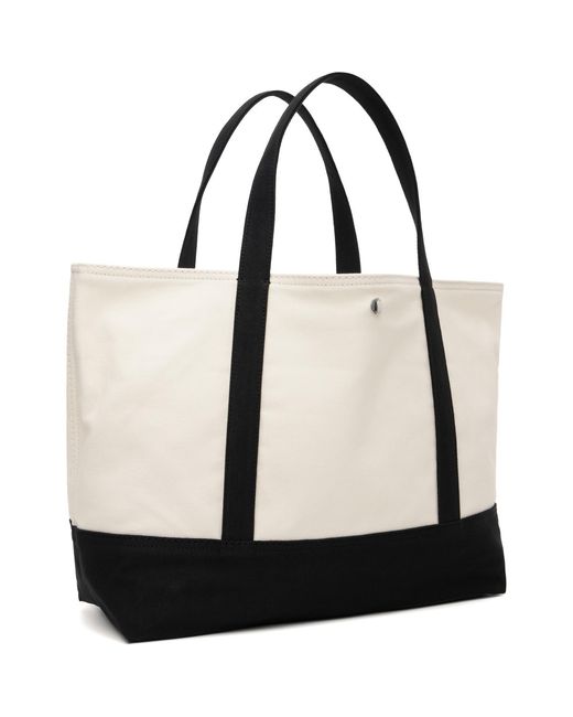 Totême Black Contrast-Trim Beach Tote Bag