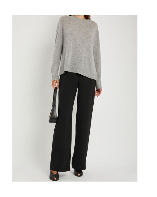 Reformation Black Vida Straight-Leg Crepe Trousers
