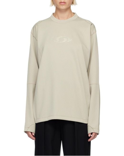 MM6 MAISON MARGIELA X SALOMON White Logo-Print Long-Sleeve Sweater