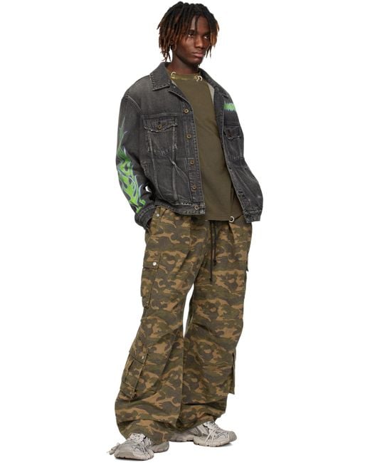 we11done Gray Flame Micro-Label Denim Jacket for men