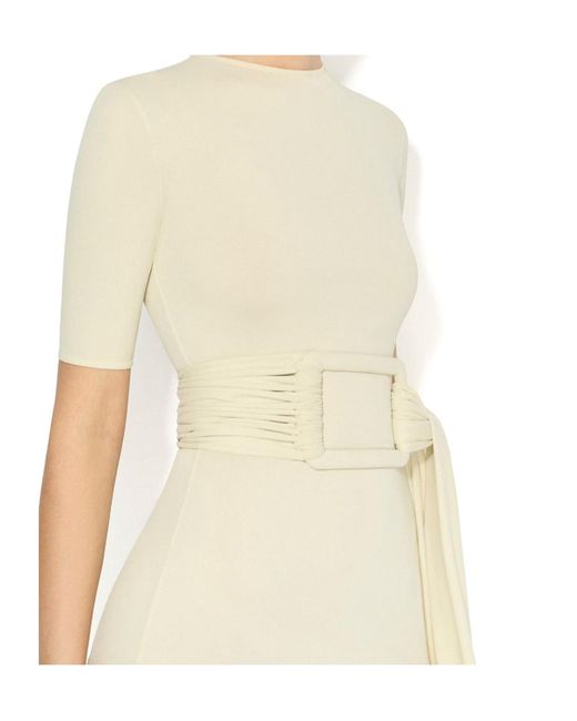Alaïa White Belted Jersey Dress