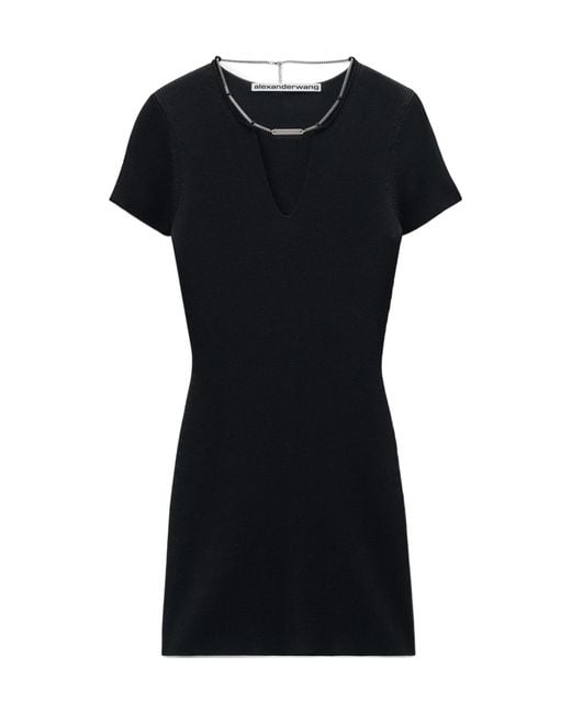 Alexander Wang Black Logo Nameplate Bodycon Minidress