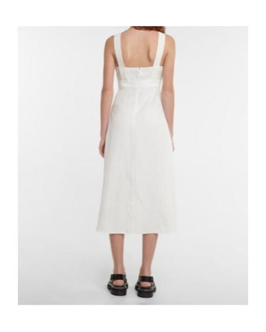 Stella McCartney White Piped Asymmetric Midi Dress