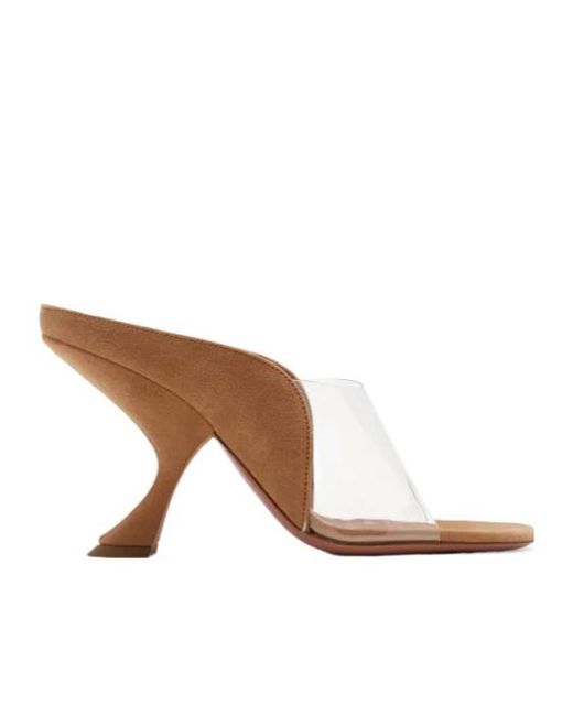 AMINA MUADDI Brown High-Heel Mules