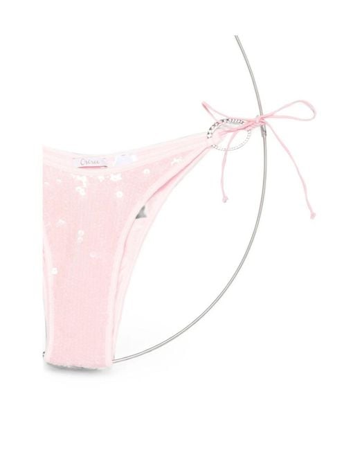 Oseree Pink Triangle Bikini Set