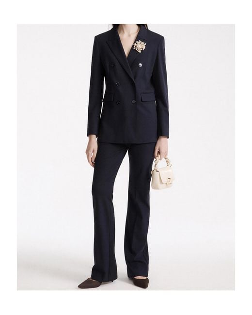 Marella Blue Casual Trousers With Belt Loops