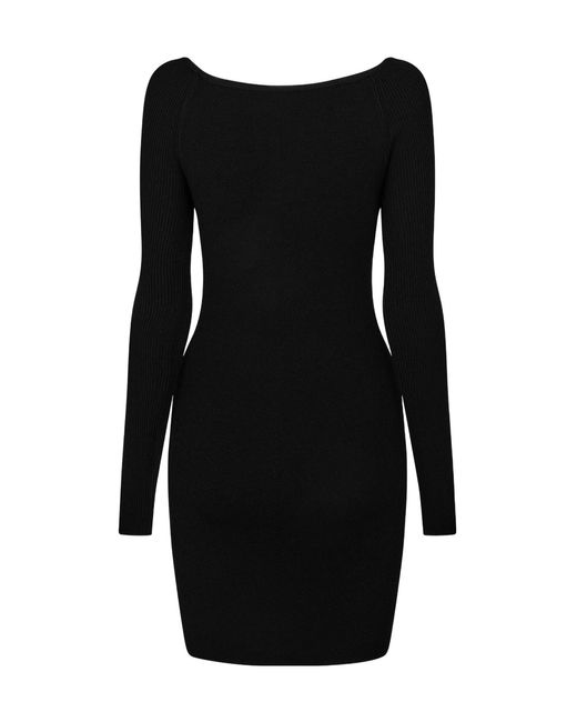 DIESEL Black Ribknit Mini Dress