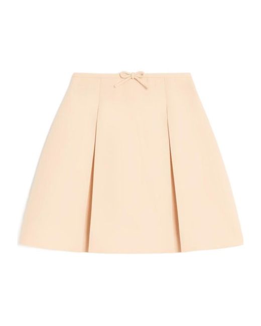 Valentino Natural Bow Detailed Pleated Skort
