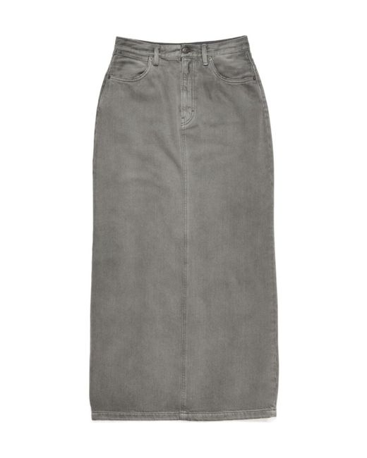 Acne Gray Denim Midi Skirt