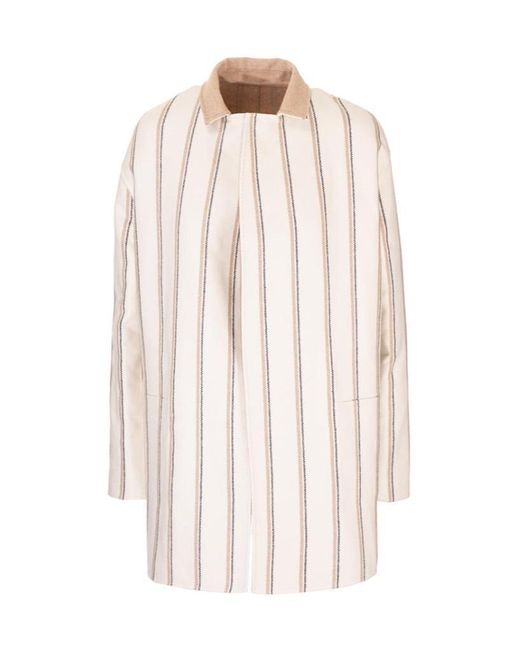 Loro Piana White Striped Casual Jacket