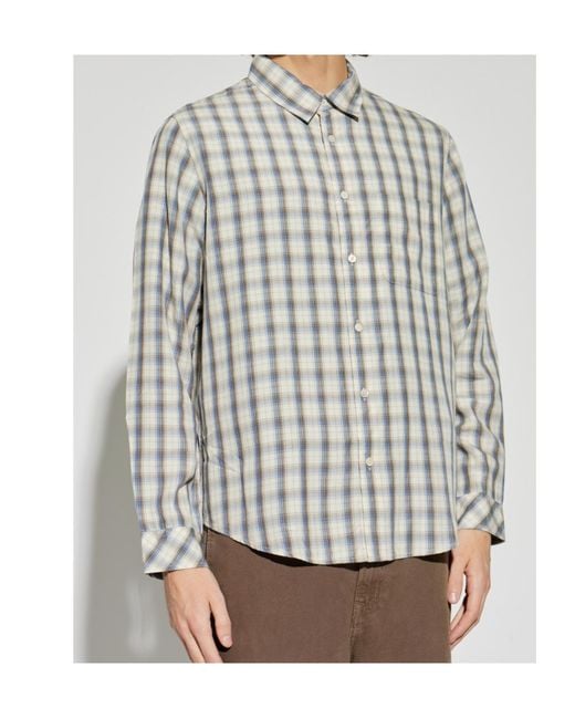 Samsøe & Samsøe Gray Checked-Pattern Shirt for men