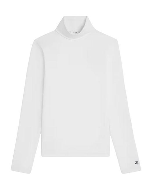 Céline White High Neck Top