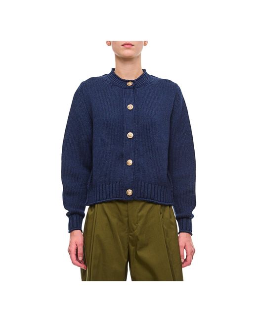 Barrie Blue Chunky Cashmere Cardigan