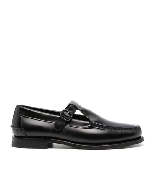 Hereu Black T-Style Loafers for men