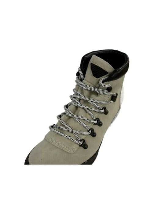 Emporio Armani Gray Logo-Lacing High-Top Casual Sneakers for men