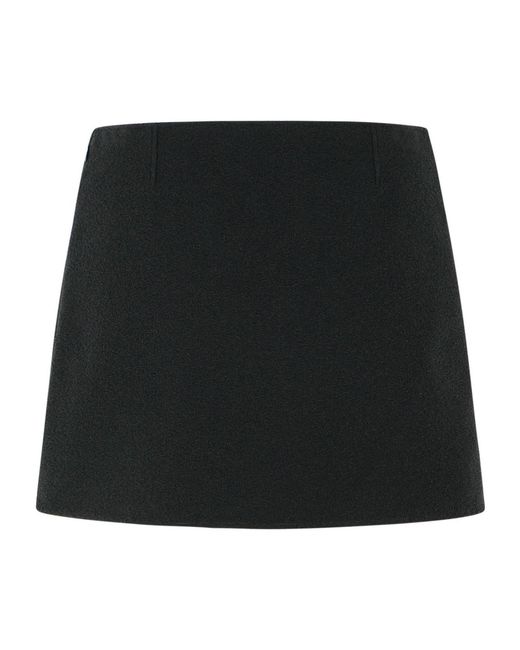 Courreges Black Courrèges Buttoned Tweed Mini Skirt