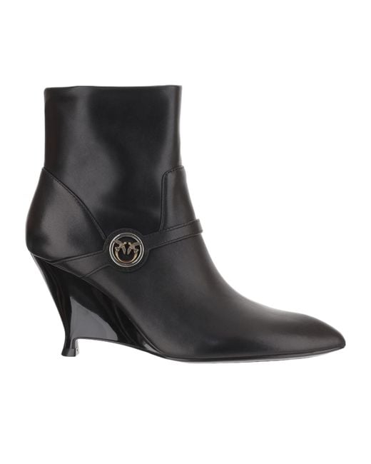 Pinko Black High-Heeled Ankle Boots