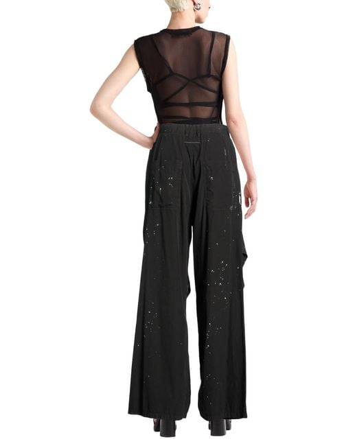 MM6 by Maison Margiela Black Loose Straightleg Trousers