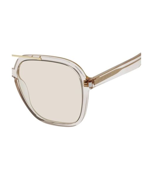 Saint Laurent White Aviator Frame Sunglasses