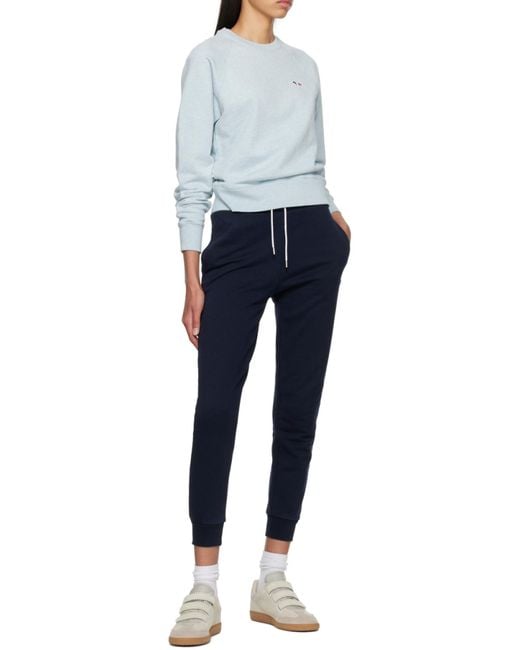 Maison Kitsuné Blue Maison Kitsuné Fox Embroidered Crewneck Sweatshirt