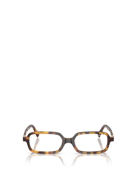 Miu Miu White Eyewear Rectangular Frame Glasses