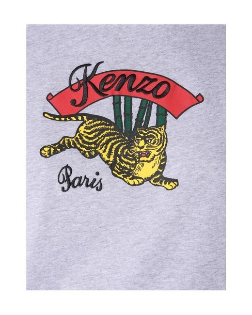 KENZO White Tiger Pattern T-Shirt