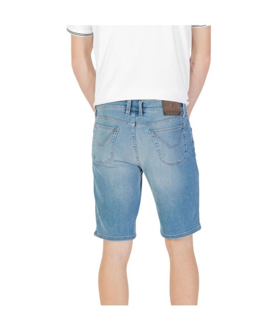 Jeckerson Blue Denim Shorts With Belt Loops for men