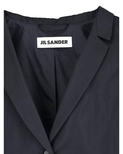 Jil Sander Blue Long-Sleeved Coat
