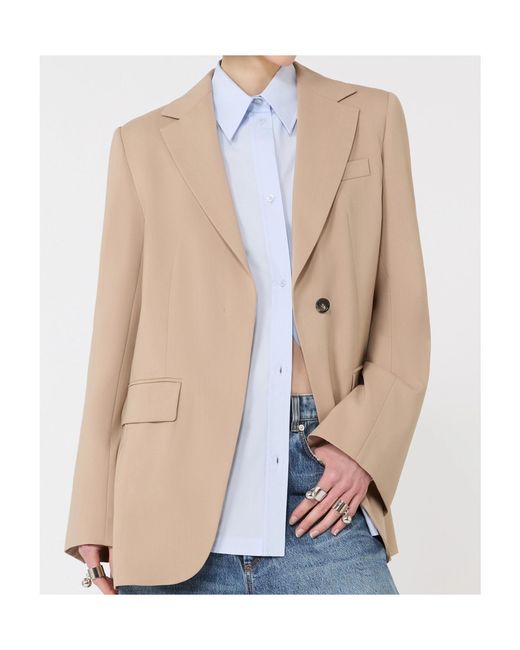 Sportmax Natural Mela Pleated-Detail Blazer