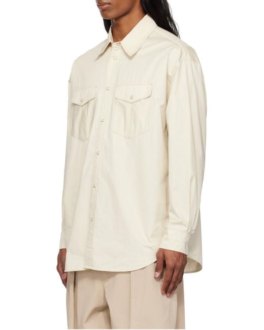 Lemaire White Western Shirt for men
