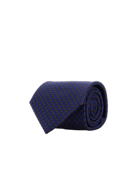 Brioni Blue Embroidered Tie for men